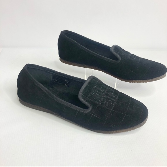 Tory Burch Shoes - Tory Burch Cowley Quilted Suede Slippers Flats